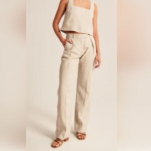 Abercrombie Premium Linen Tailored Pant
